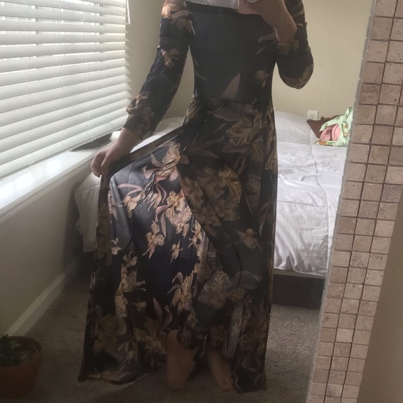 Floral Maxi Mesh Jumpsuit - Picture 2 of 6